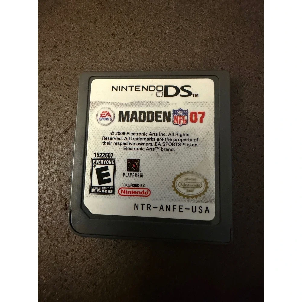 Madden NFL 07 Nintendo DS EA Sports Football Game Cartridge NTR-ANFE-USA